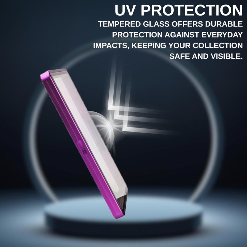 RedCap Magnetic Aluminum Graded PSA Slab Guard UV Resistant Glass 35PT Premium Protector Display Case For Standard PSA CGC Graded Sport Trading Cards - Amethyst - Image 2